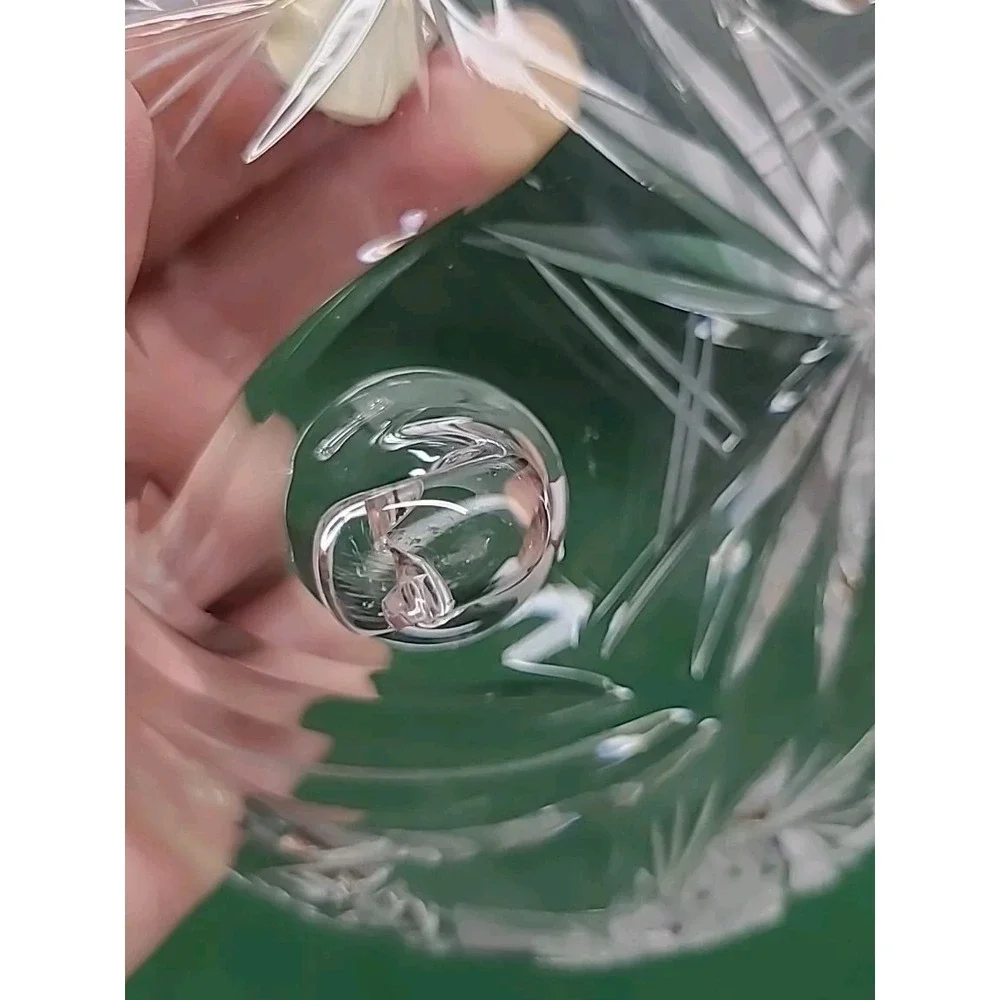 Midcentury Clear Cut Crystal 3-Toed 8